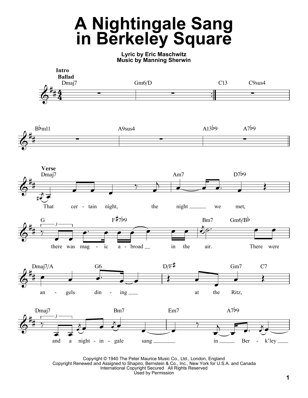 Product gallery: Page 1 of 1 A Nightingale Sang In Berkeley Square, Manhattan Transfer