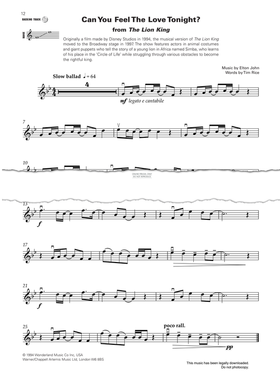 Product gallery: Page 1 of 1 Can You Feel The Love Tonight (from "The Lion King"), Elton John