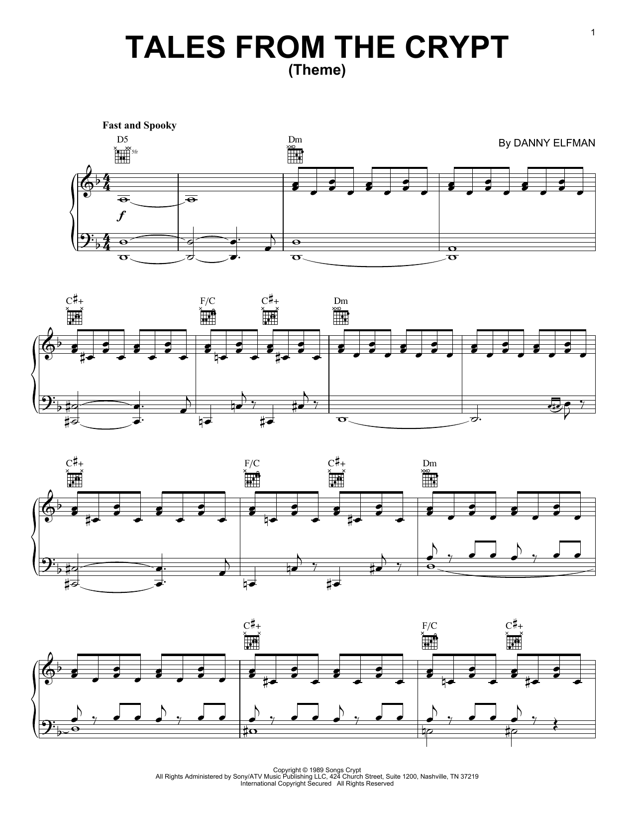 Product gallery: Page 1 of 1 Tales From The Crypt Theme, Danny Elfman