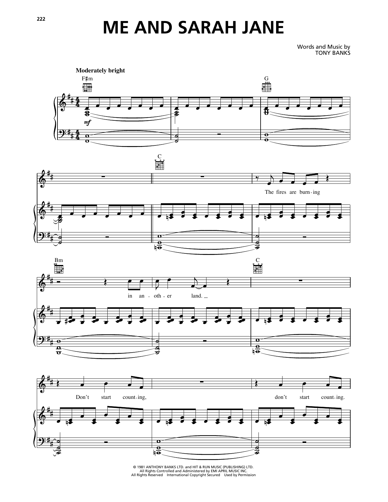 Produktgalerie: Seite 1 von 1 Me And Sarah Jane, Genesis, Gesang, Gitarre, Klavier