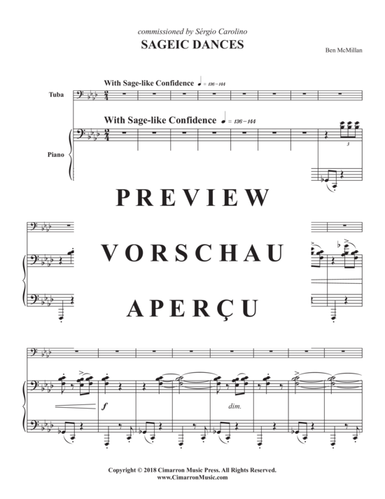Product gallery: Page 3 of 15 Sageic Dances , , (tuba + piano)