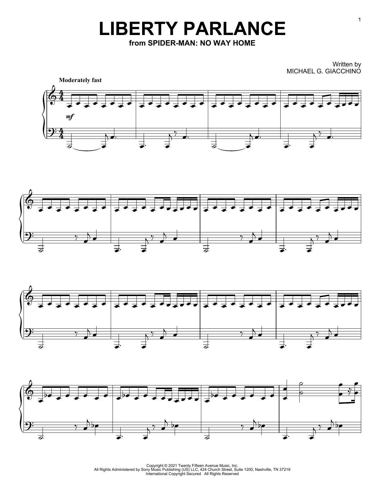 Produktbild zu: Liberty Parlance (from Spider-Man: No Way Home)