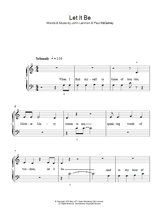 Produktgalerie: Seite 1 von 1 Let It Be, The Beatles, Klavier
