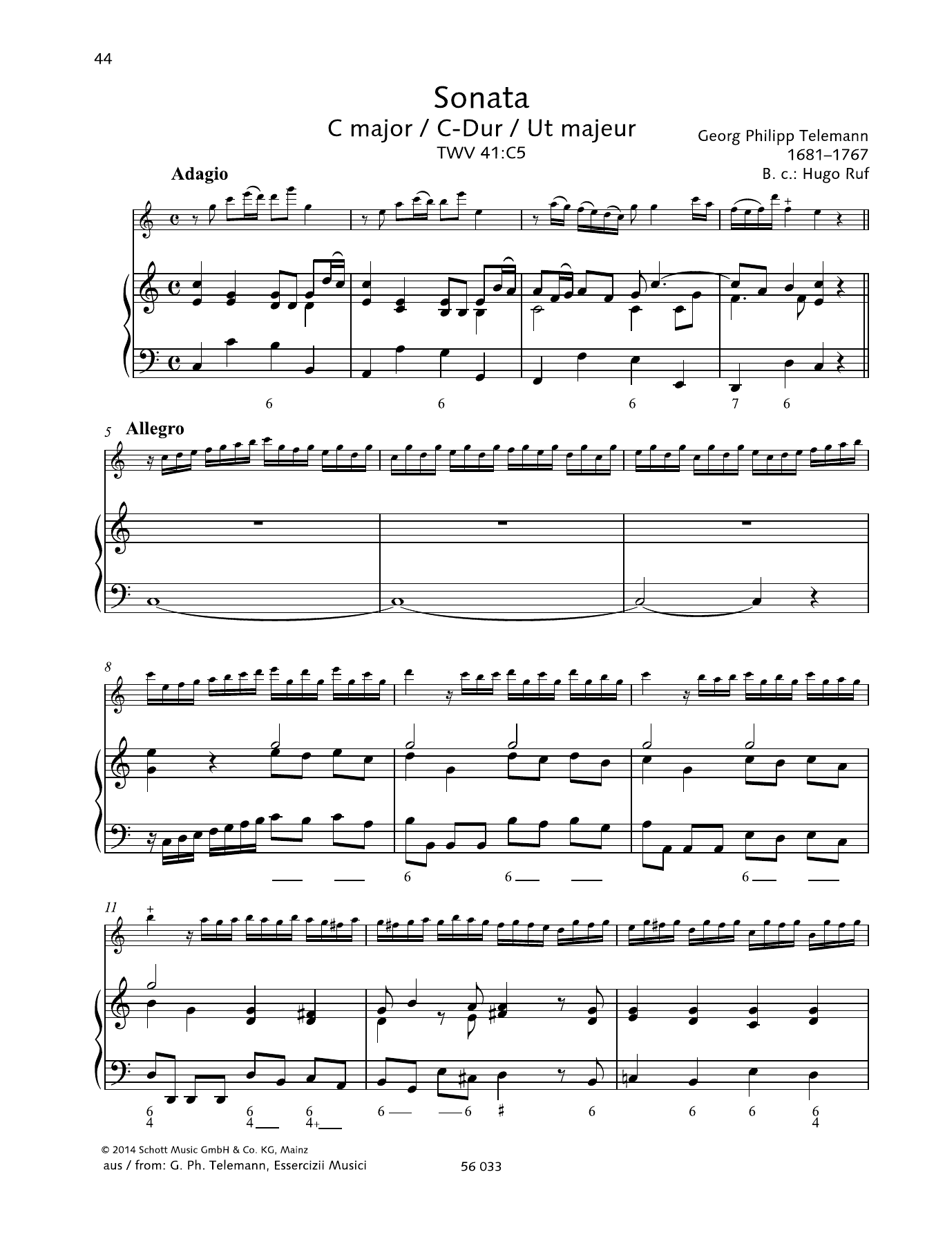 Produktbild zu: Sonata C Major