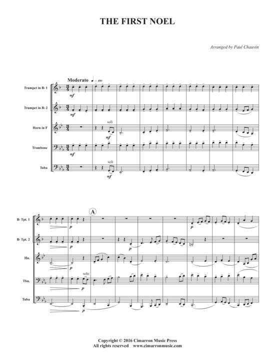 Produktbild zu: The First Noel Traditional (arr. Paul Chauvin)