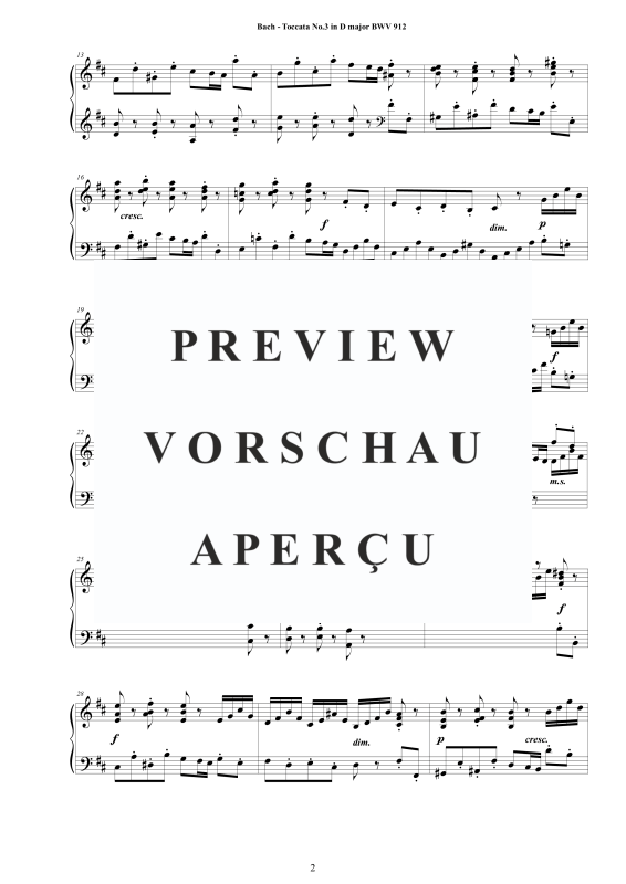 Produktgalerie: Seite 3 von 11 Toccata Nr. 3 D-Dur BWV 912, , Cembalo/Klavier Solo