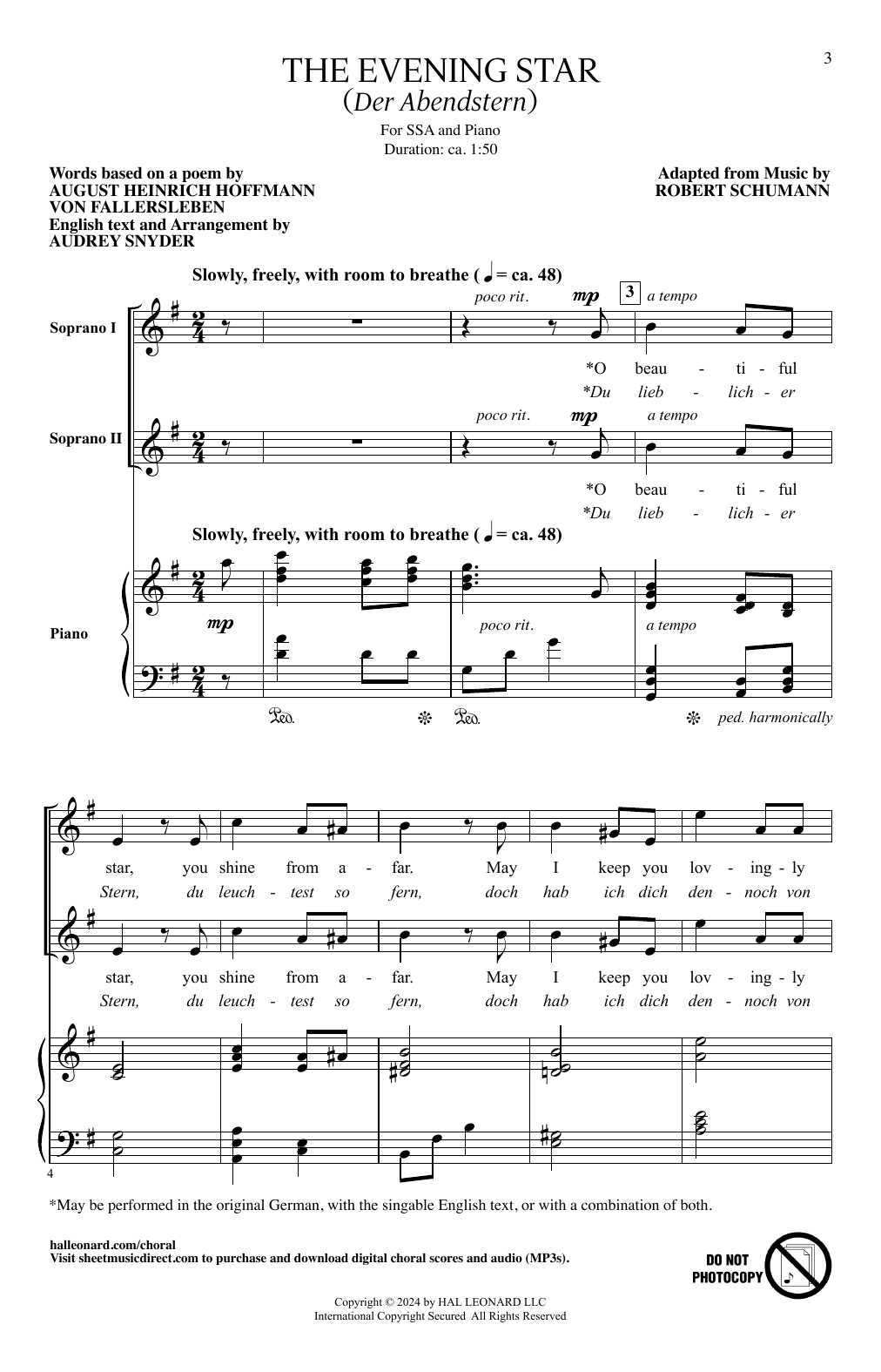 Produktgalerie: Seite 1 von 1 The Evening Star (Der Abendstern), Audrey Snyder, Chor