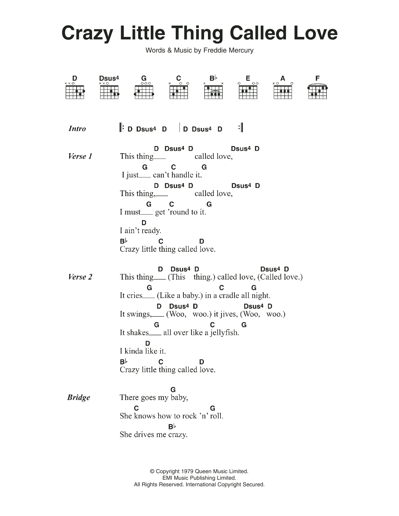 Produktgalerie: Seite 1 von 1 Crazy Little Thing Called Love, Queen, Gitarre