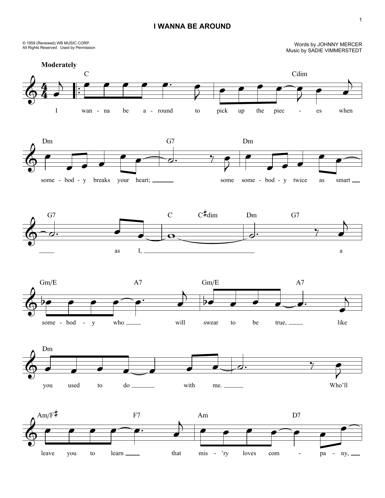 Produktgalerie: Seite 1 von 1 I Wanna Be Around, Johnny Mercer