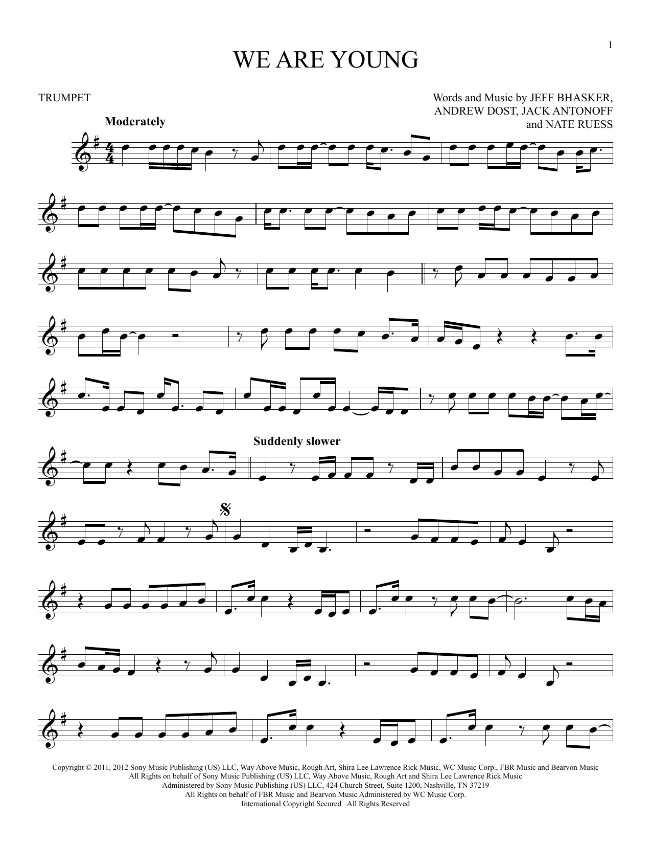 Produktgalerie: Seite 1 von 1 We Are Young, fun. featuring Janelle Monae, Trompete