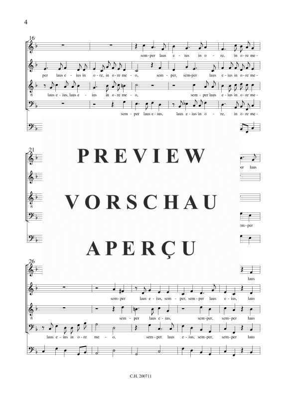 gallery: Benedicam Dominum, , (Gemischter Chor SATB + BC)