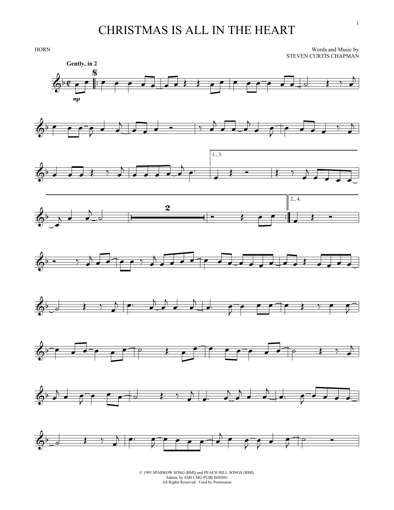 Produktgalerie: Seite 1 von 1 Christmas Is All In The Heart, Steven Curtis Chapman, Horn