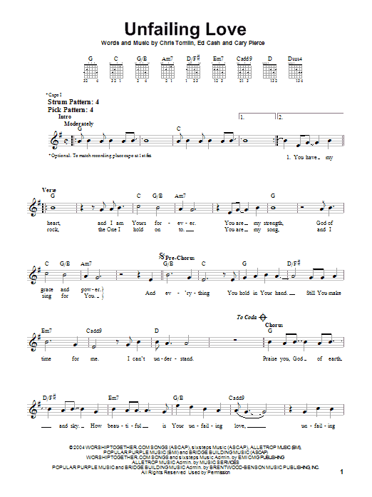 Product gallery: Page 1 of 1 Unfailing Love, Chris Tomlin