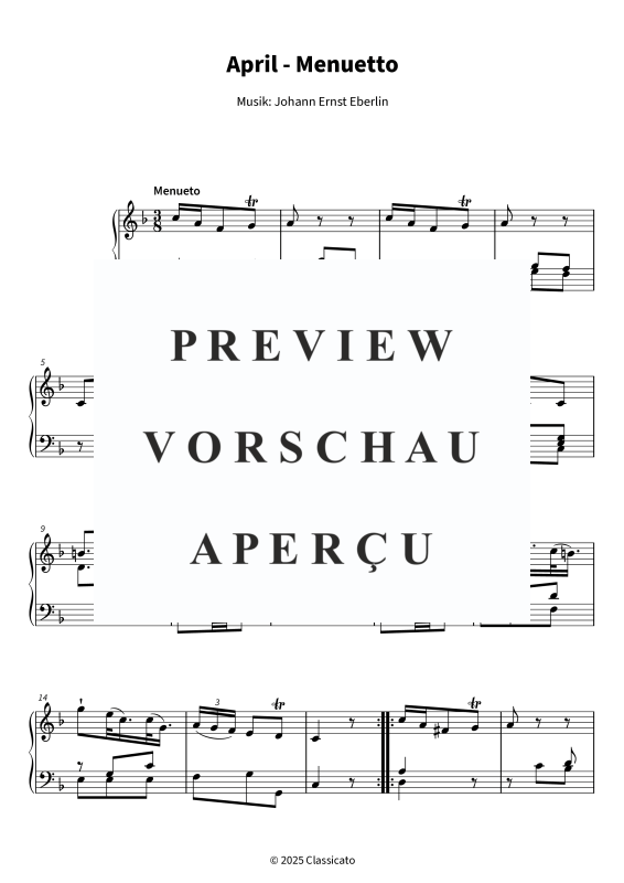 Produktgalerie: Seite 4 von 5 April - Menuetto, , Klavier Solo