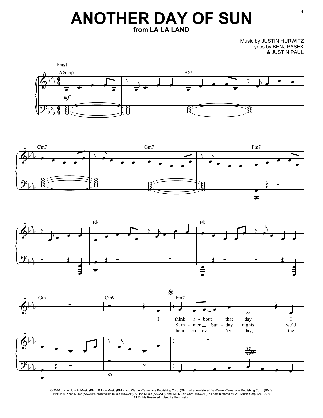 Produktbild zu: Another Day Of Sun (from La La Land)
