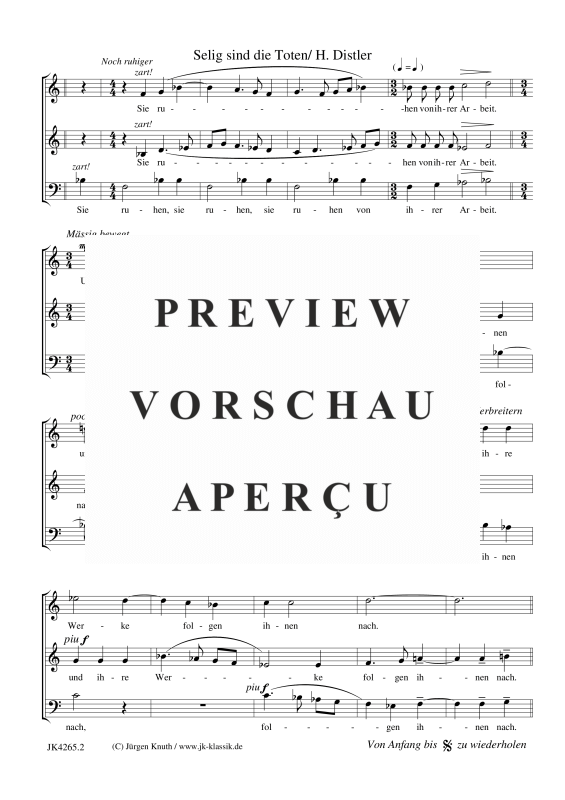 gallery: Selig sind die Toten (Der Jahrkreis, Op.5, Nr.35), , Gemischter Chor SAB und Sopran Solo