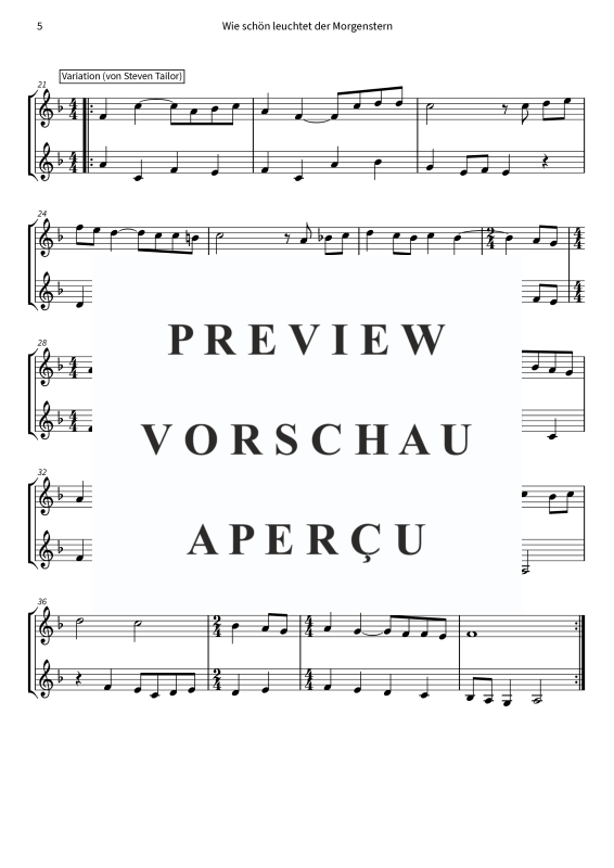Produktgalerie: Seite 7 von 9 Wie schön leuchtet der Morgenstern - aus dem Album Barock und Jazz zum Fest, , Klarinetten Duett für 2 Klarinetten in B