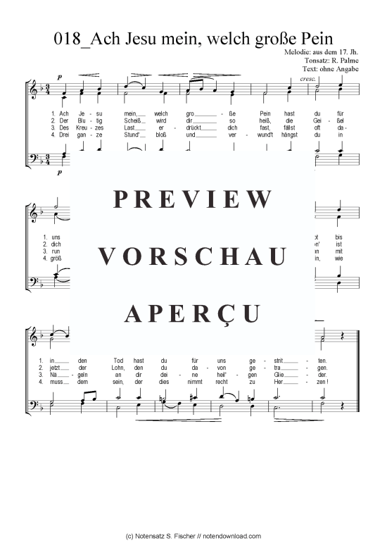 Product picture to: Ach Jesu mein, welch große Pein aus dem 17. Jh. Tonsatz: R. Palme 