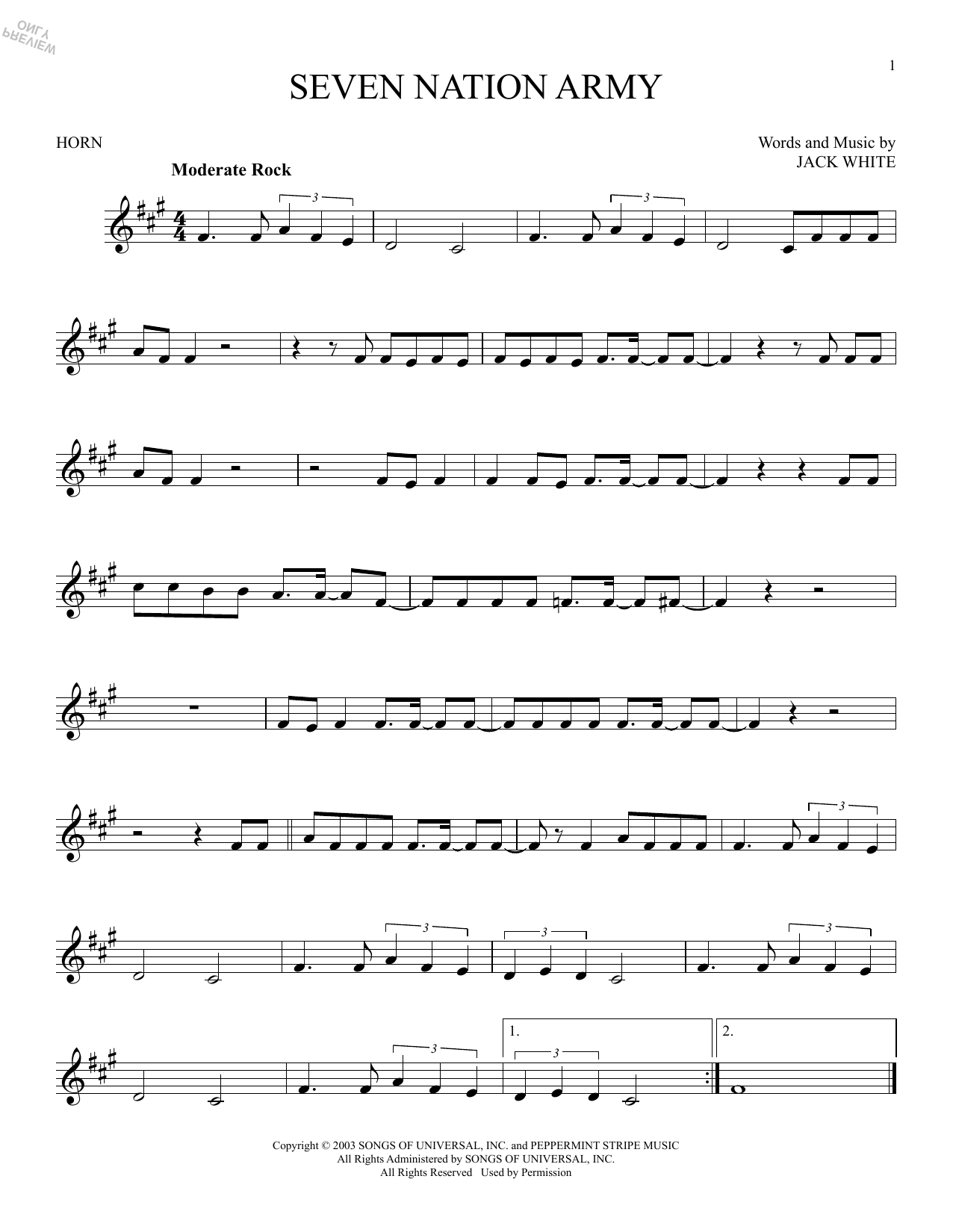 Produktgalerie: Seite 1 von 1 Seven Nation Army, White Stripes, Horn