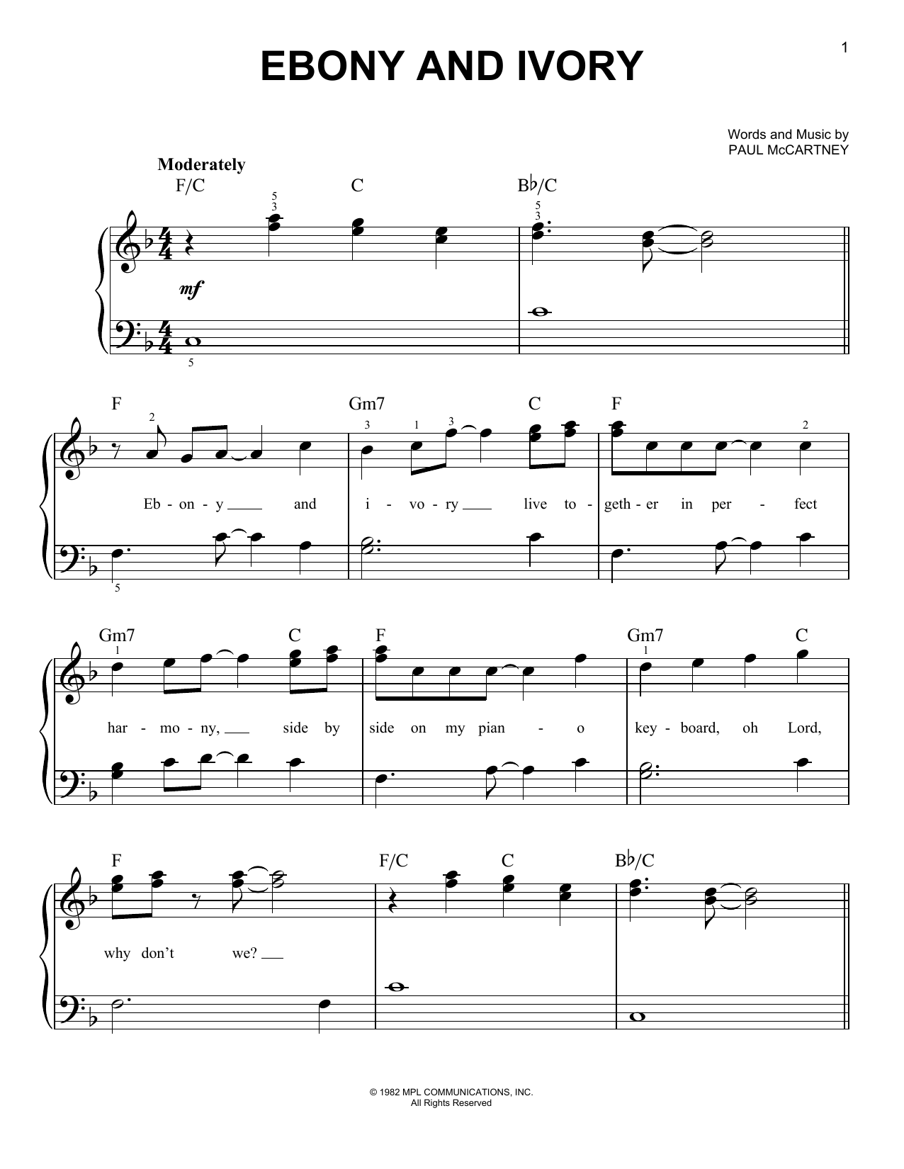 Produktgalerie: Seite 1 von 1 Ebony And Ivory, Paul McCartney, Klavier