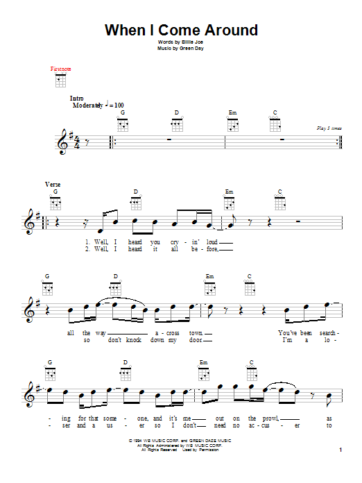 Product gallery: Page 1 of 1 When I Come Around, Green Day