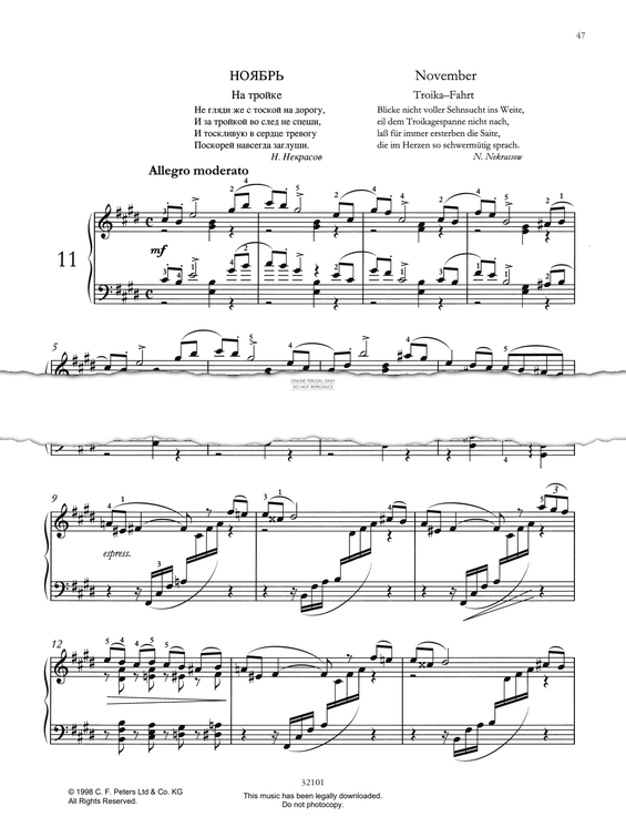 Product picture to: November – Troika-Fahrt (Die Jahreszeiten / The Seasons Op. 37a, No. 11)