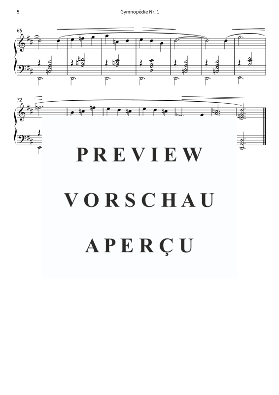 Product gallery: Page 7 of 7 Gymnopédie Nr. 1 - Langsam und schmerzlich, , Solo Piano