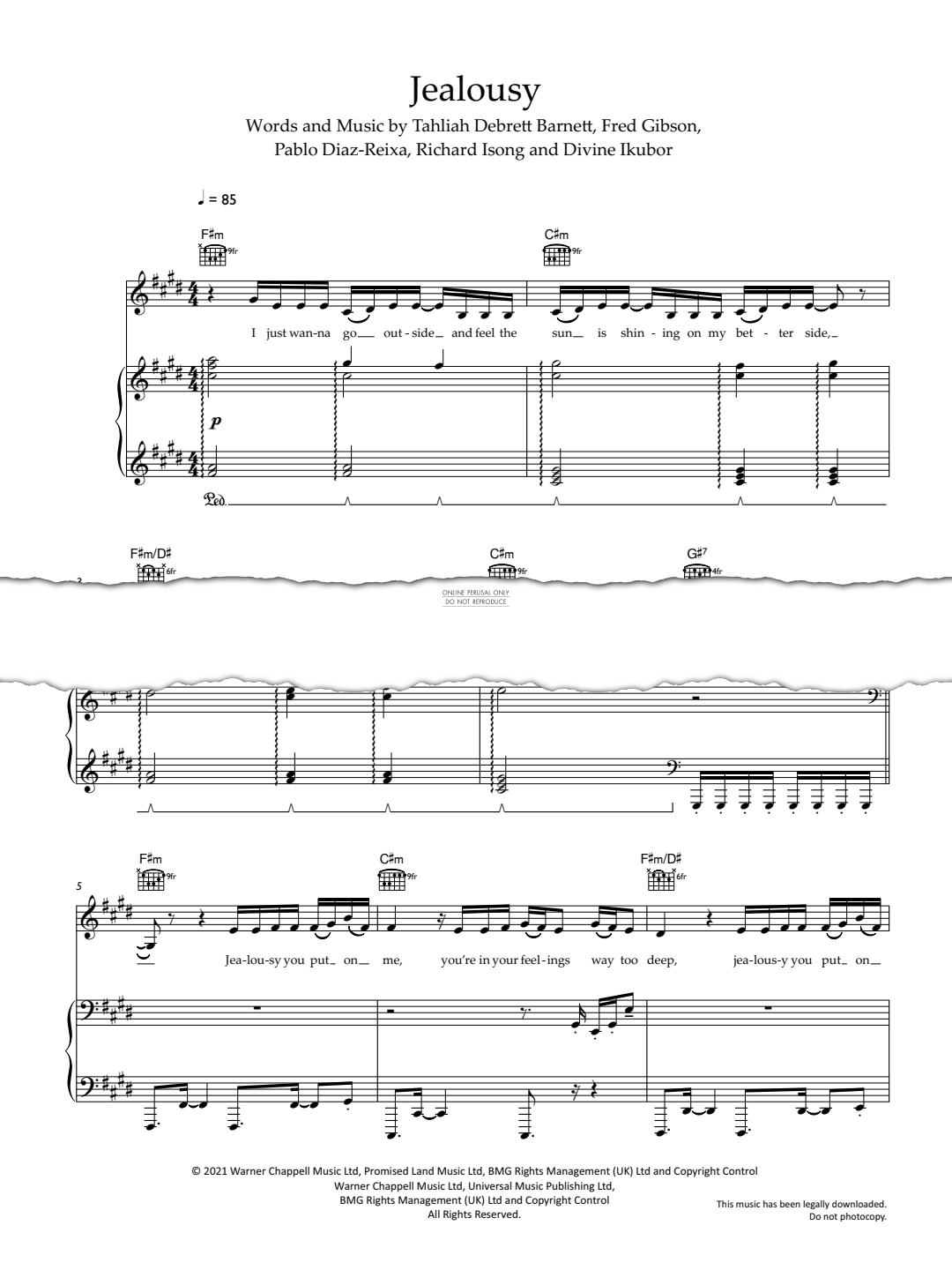 Produktgalerie: Seite 1 von 1 Jealousy, FKA Twigs, Gesang, Gitarre, Klavier