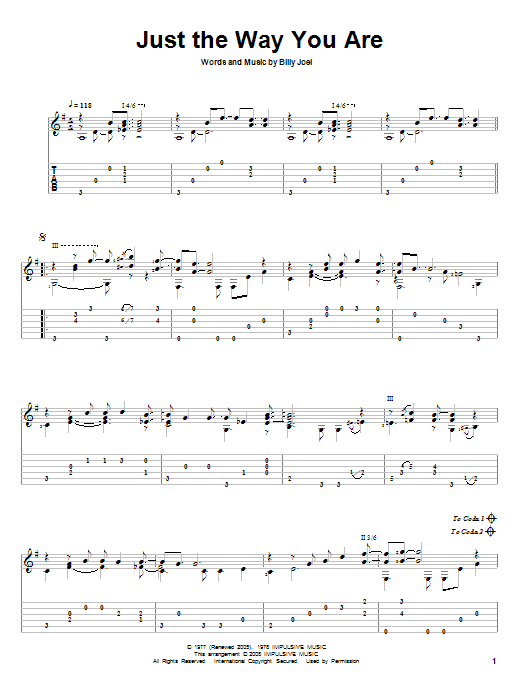 Produktgalerie: Seite 1 von 1 Just The Way You Are, Billy Joel, Gitarre