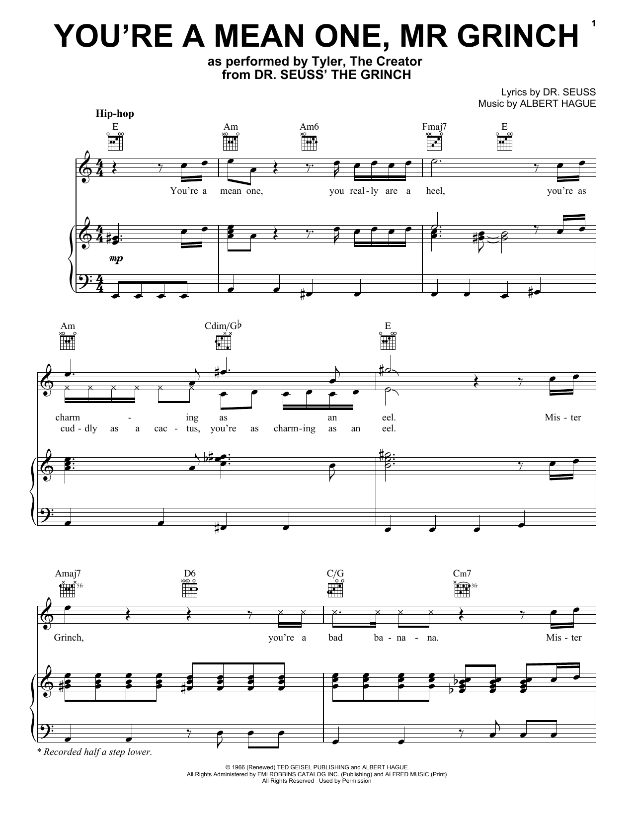 Produktbild zu: You're A Mean One, Mr. Grinch (from The Grinch)
