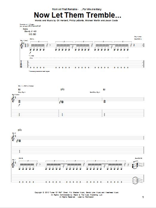 Produktgalerie: Seite 1 von 1 Now Let Them Tremble, All That Remains, Gitarre