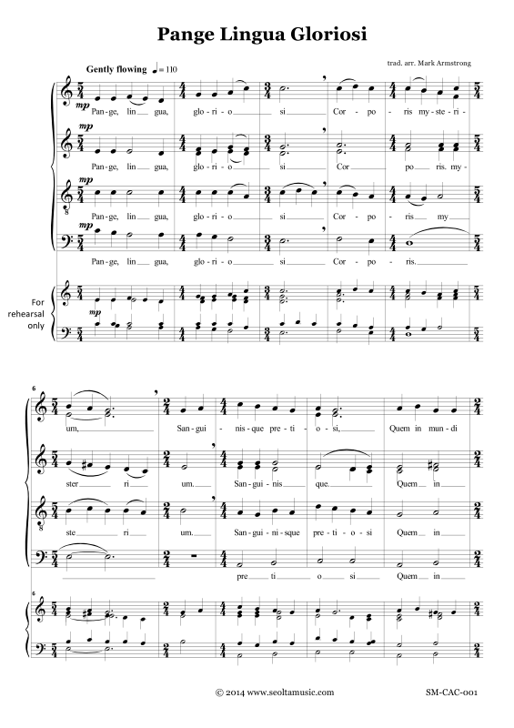 Produktgalerie: Seite 1 von 11 Pange Lingua (motet on Gregorian theme), , Gemischter Chor