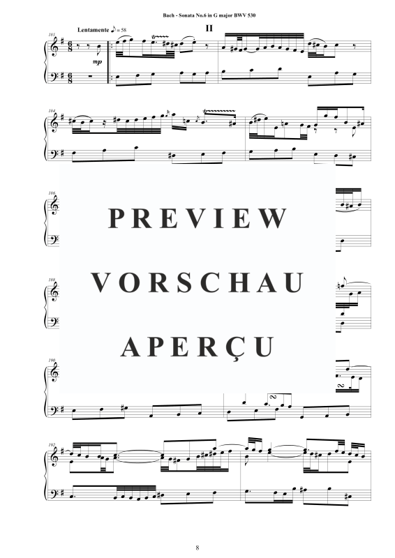 Product gallery: Page 9 of 11 Sonata No.6 in G-Dur BWV 530, , Harpsichord/Solo Piano