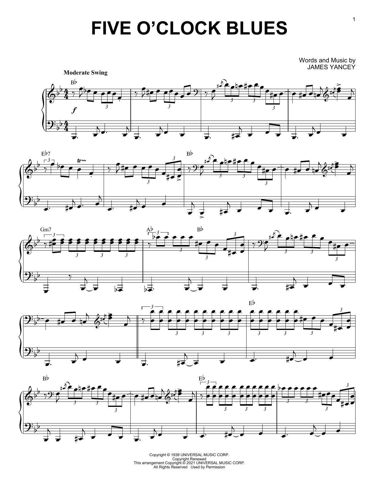 Produktbild zu: Five O'Clock Blues (arr. Brent Edstrom)