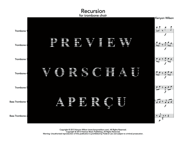 Produktgalerie: Seite 5 von 11 Recursion, , (Posaunen Chor)