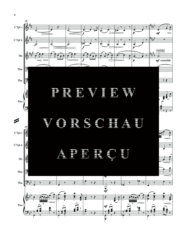 Produktgalerie: Seite 10 von 11 Pastorale: Peaceful Evening, Op. 52b, , (Blechbläser Quintett und KLavier)