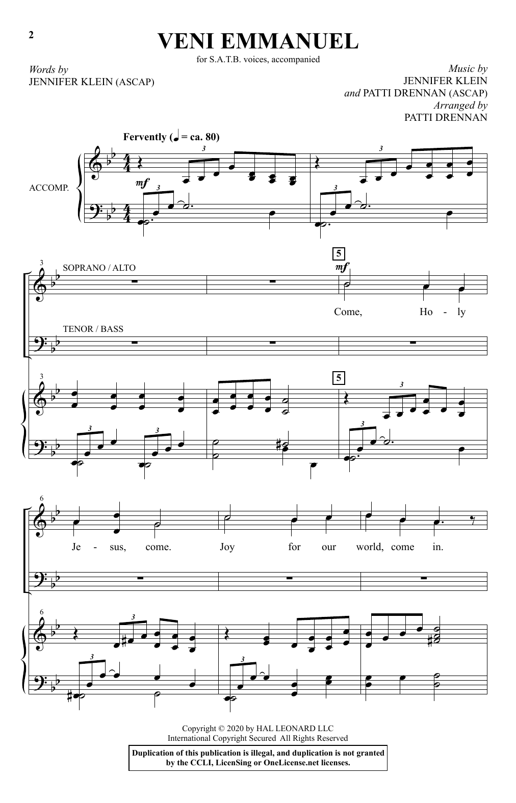 Produktbild zu: Veni Emmanuel (arr. Patti Drennan)