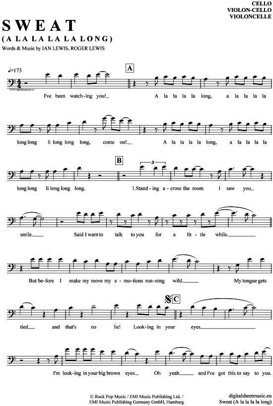 Produktgalerie: Seite 1 von 4 Sweat (A la la la la long) , Mehrzad / Medlock, Mark, Violoncello