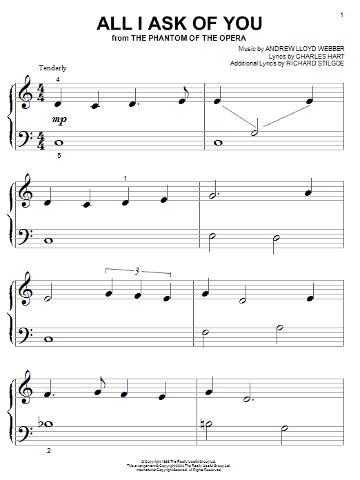 Produktgalerie: Seite 1 von 1 All I Ask Of You (from The Phantom Of The Opera), Andrew Lloyd Webber, Klavier