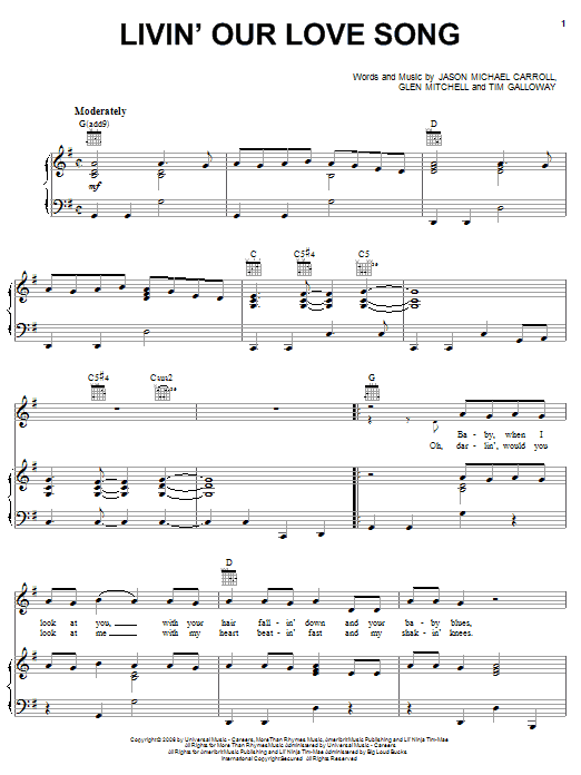 Produktgalerie: Seite 1 von 1 Livin' Our Love Song, Jason Michael Carroll, Gesang, Gitarre, Klavier