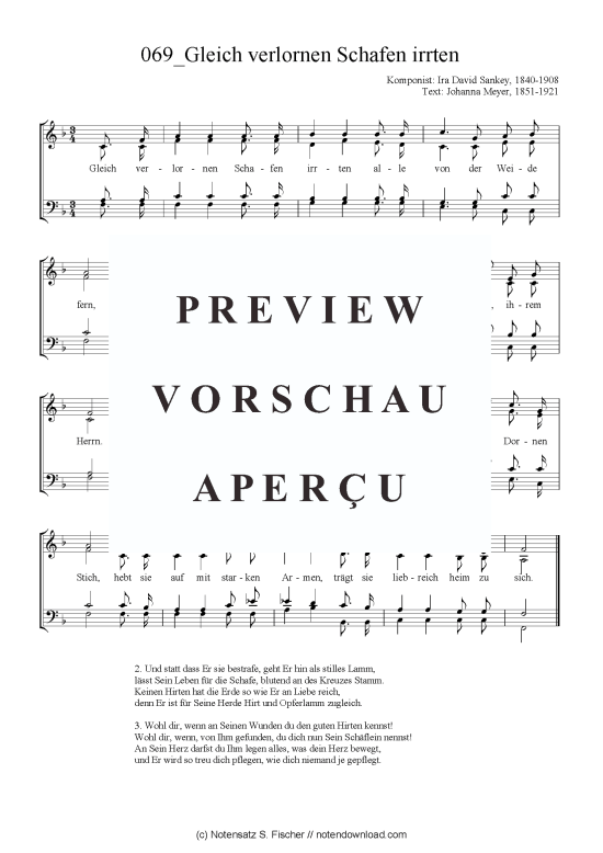 Product picture to: Gleich verlornen Schafen irrten Ira David Sankey, 1840-1908 / Johanna Meyer, 1851-1921
