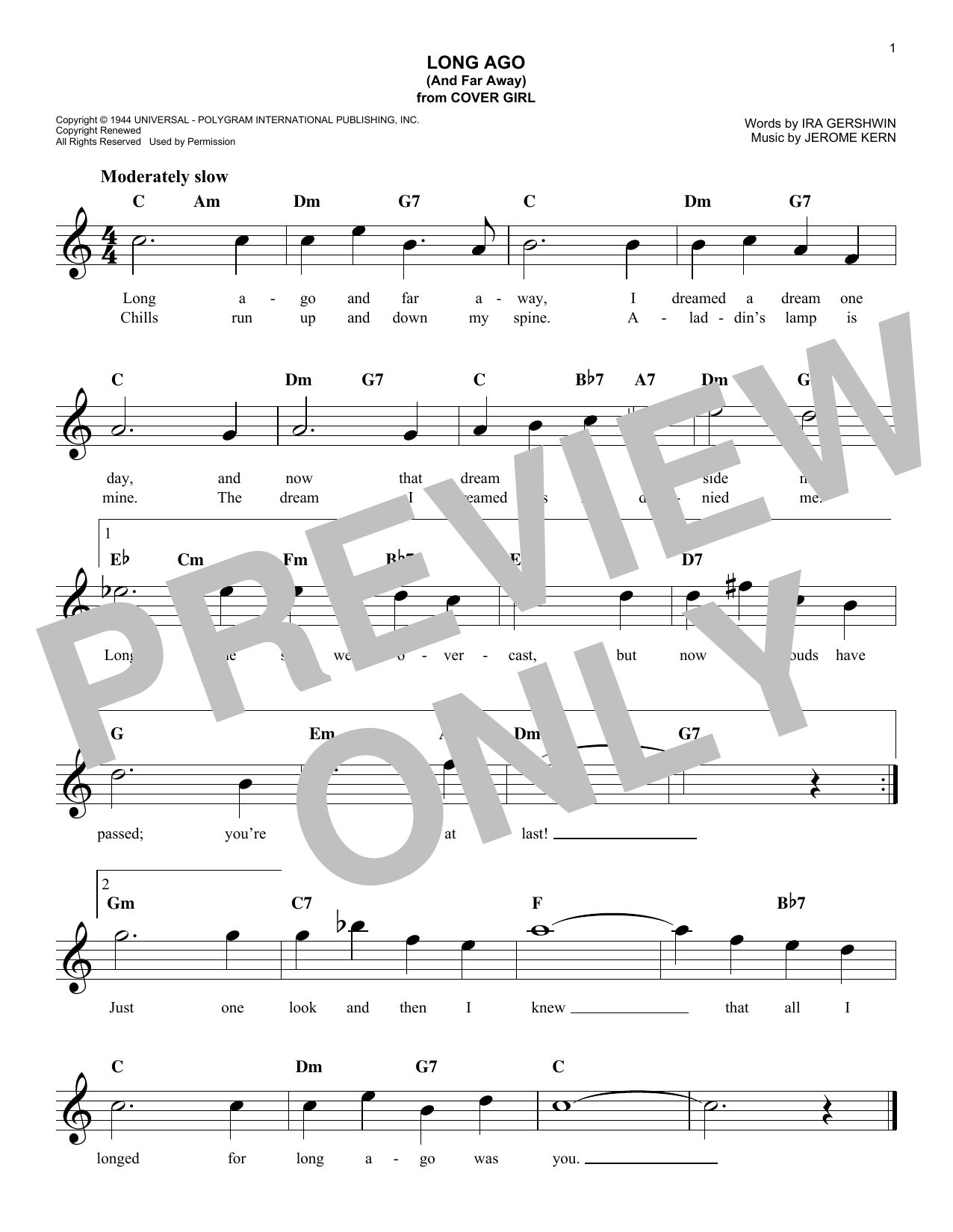Product gallery: Page 1 of 1 Long Ago (And Far Away), Ira Gershwin