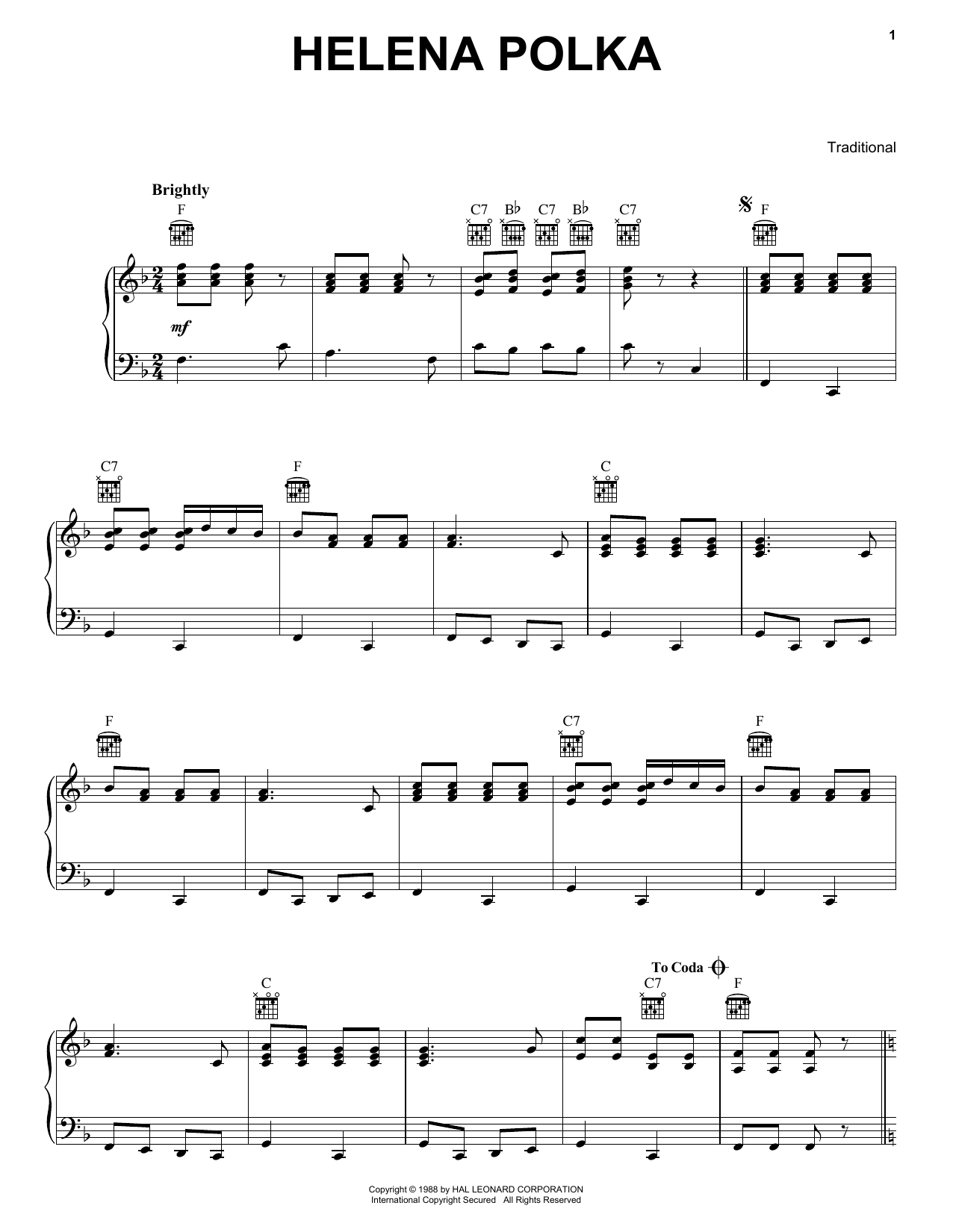 Product gallery: Page 1 of 1 Helena Polka, Traditional