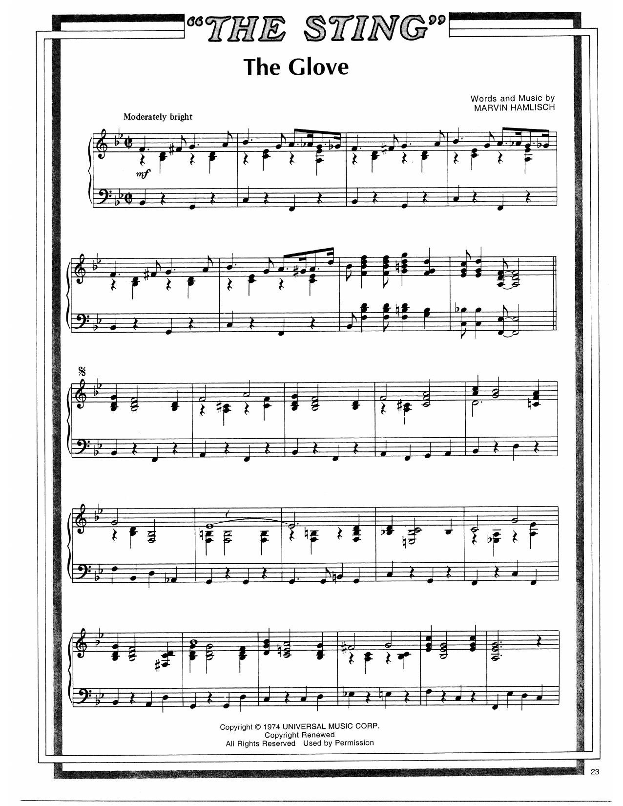 Produktgalerie: Seite 1 von 1 The Glove (from The Sting), Scott Joplin, Klavier