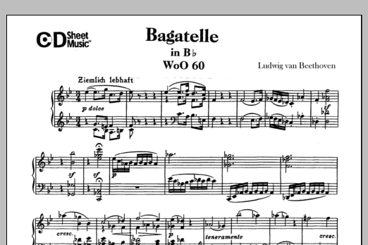 Produktbild zu:  Bagatelle In B-flat Major, Woo 60 - Ludwig van Beethoven