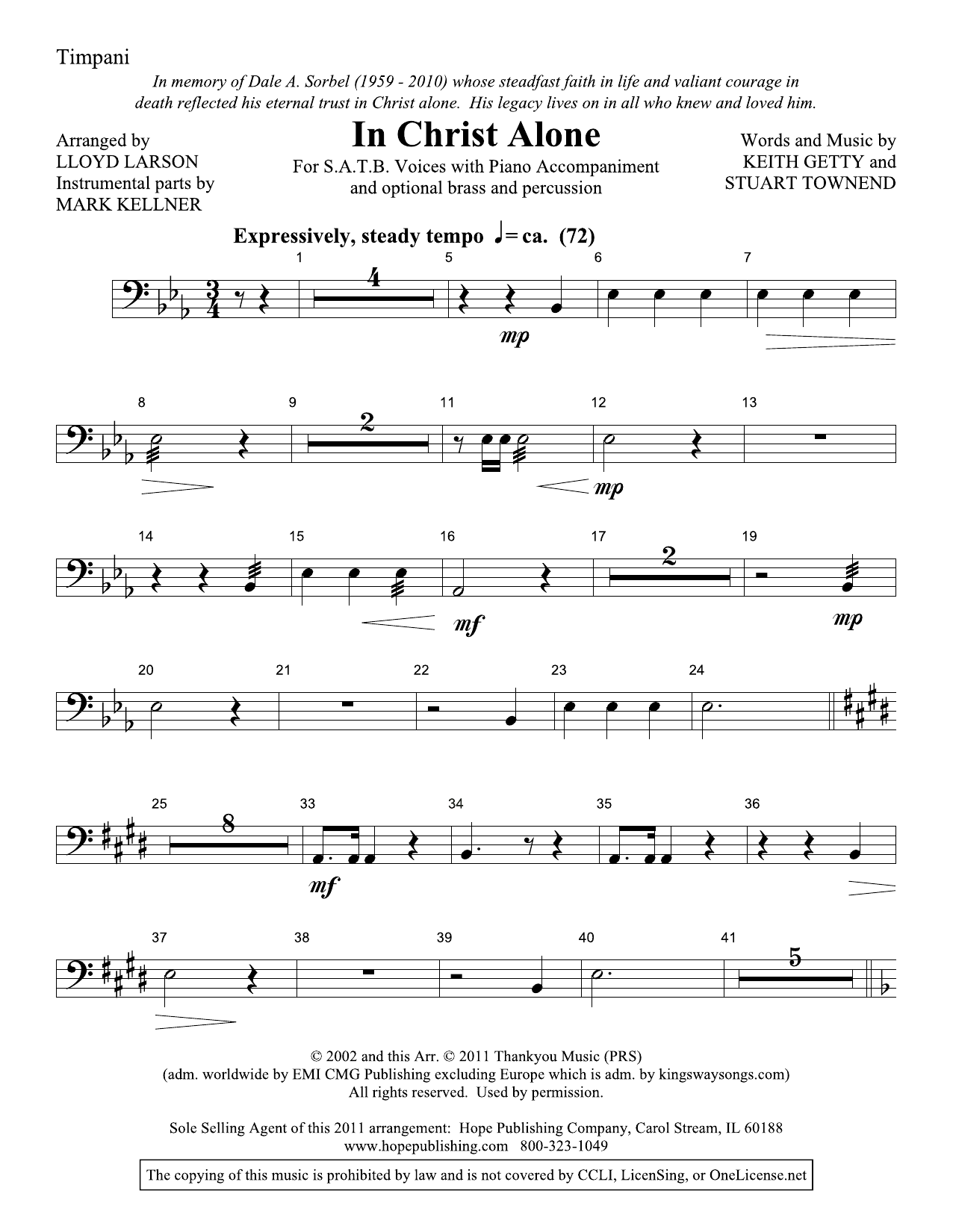 Produktbild zu: In Christ Alone - Timpani