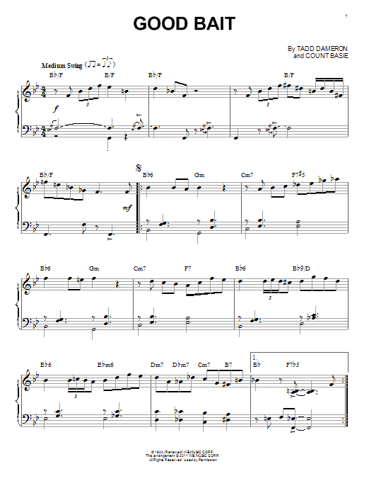 Product gallery: Page 1 of 1 Good Bait (arr. Brent Edstrom), Tadd Dameron