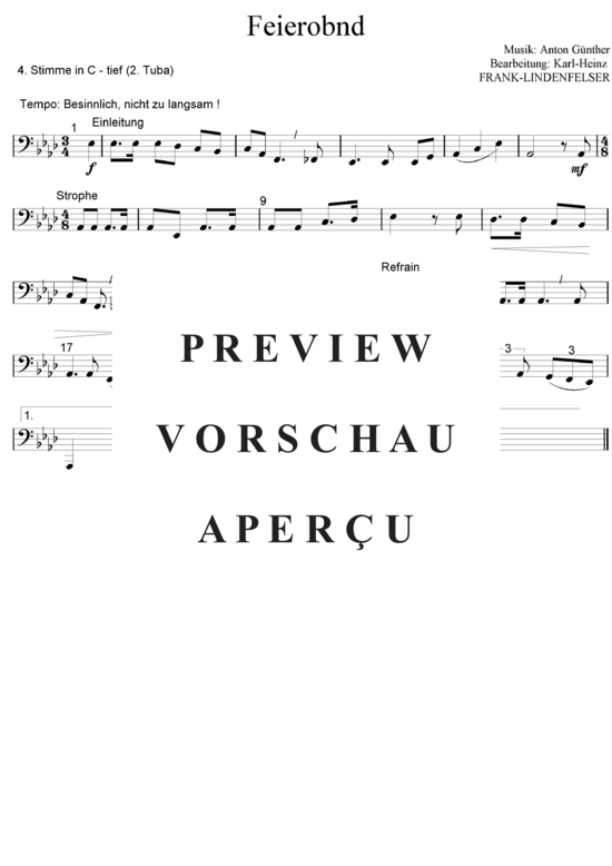 gallery: Feierobnd-Lied, Feierabend-Lied , Blasorchester Fatamo, (Blechbläser Quartett)