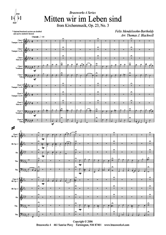 gallery: Mitten wir im Leben sind , , (Brass Ensemble)