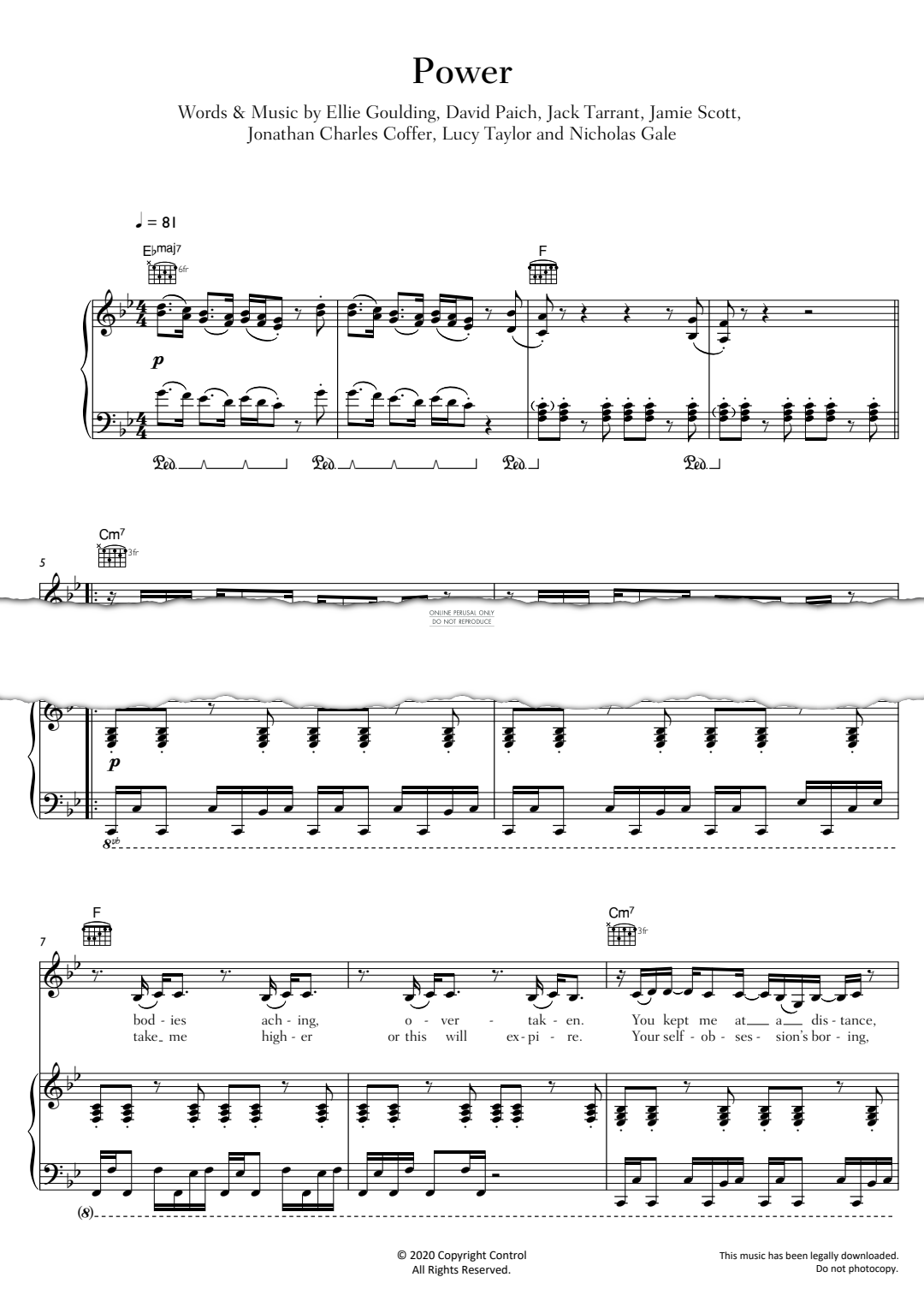 Produktgalerie: Seite 1 von 1 Power, Ellie Goulding, Gesang, Gitarre, Klavier